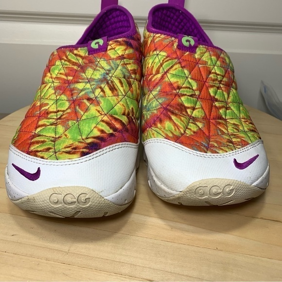 Nike acg Chunky Sneakers Men Sz 9.5 Tie-Dye Purple Green Slip on Shoes cw2463 - Picture 5 of 16